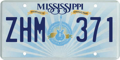 MS license plate ZHM371