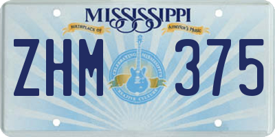 MS license plate ZHM375