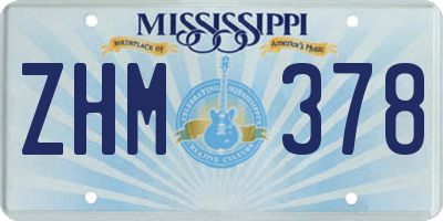 MS license plate ZHM378