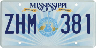 MS license plate ZHM381