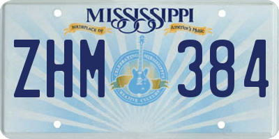 MS license plate ZHM384