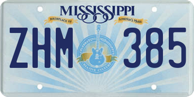 MS license plate ZHM385