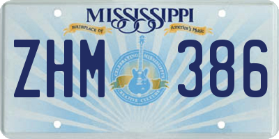 MS license plate ZHM386