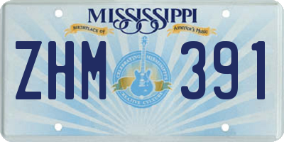 MS license plate ZHM391