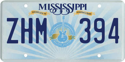 MS license plate ZHM394