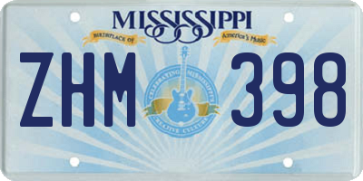 MS license plate ZHM398