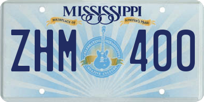 MS license plate ZHM400