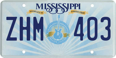 MS license plate ZHM403
