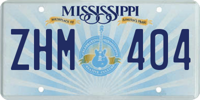MS license plate ZHM404
