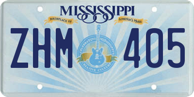 MS license plate ZHM405