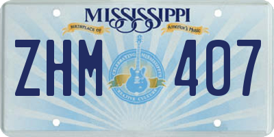 MS license plate ZHM407