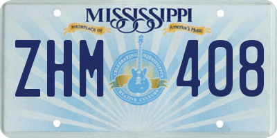 MS license plate ZHM408