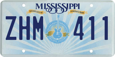 MS license plate ZHM411