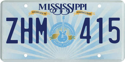 MS license plate ZHM415
