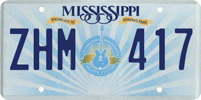 MS license plate ZHM417