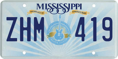 MS license plate ZHM419