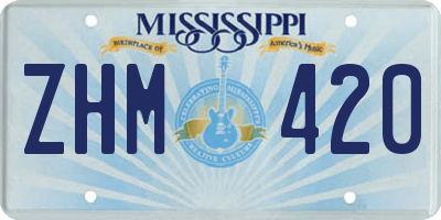 MS license plate ZHM420