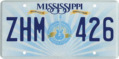 MS license plate ZHM426