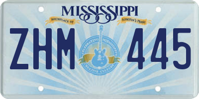 MS license plate ZHM445