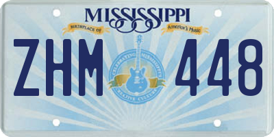 MS license plate ZHM448