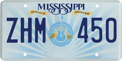 MS license plate ZHM450