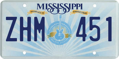 MS license plate ZHM451