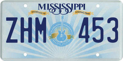 MS license plate ZHM453