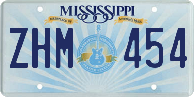 MS license plate ZHM454