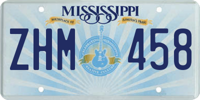 MS license plate ZHM458