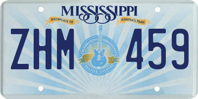 MS license plate ZHM459