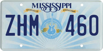 MS license plate ZHM460