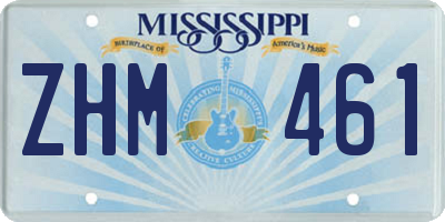 MS license plate ZHM461