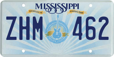 MS license plate ZHM462