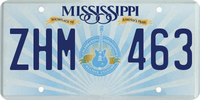 MS license plate ZHM463