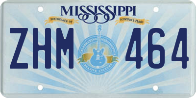 MS license plate ZHM464