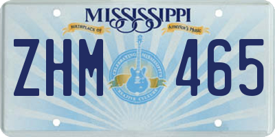 MS license plate ZHM465