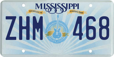 MS license plate ZHM468