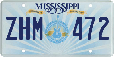 MS license plate ZHM472