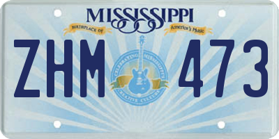 MS license plate ZHM473