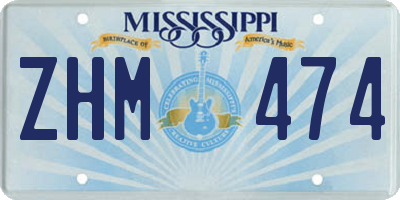 MS license plate ZHM474