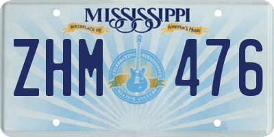 MS license plate ZHM476