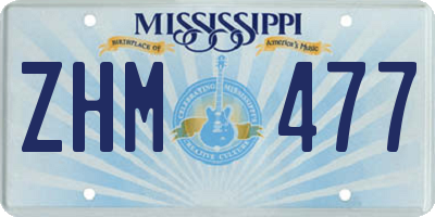 MS license plate ZHM477