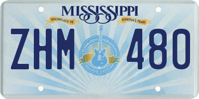 MS license plate ZHM480
