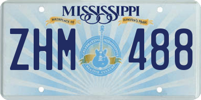 MS license plate ZHM488