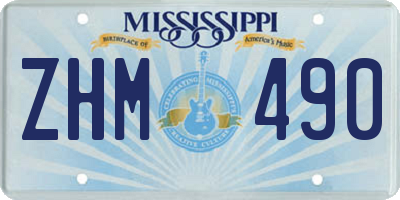 MS license plate ZHM490