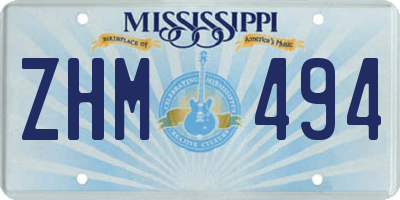 MS license plate ZHM494