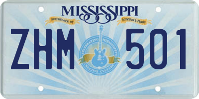 MS license plate ZHM501