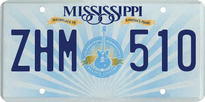 MS license plate ZHM510