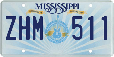 MS license plate ZHM511