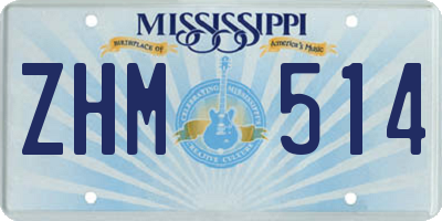 MS license plate ZHM514